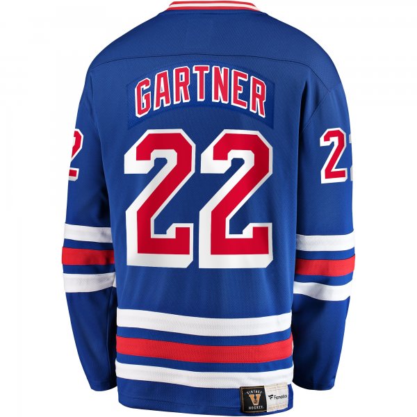 Men's New York Rangers Mike Gartner Fanatics Blue Premier Breakaway Retired Player Jersey