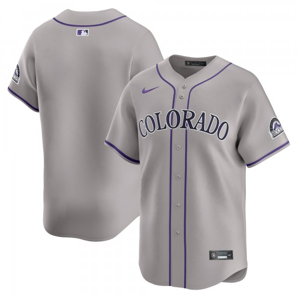 Men's Colorado Rockies  Nike Gray Road Limited Jersey