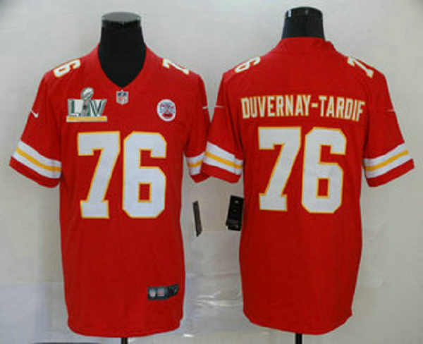 Men's Kansas City Chiefs #76 Laurent Duvernay-Tardif Red 2021 Super Bowl LV Vapor Untouchable Stitched Nike Limited NFL Jersey