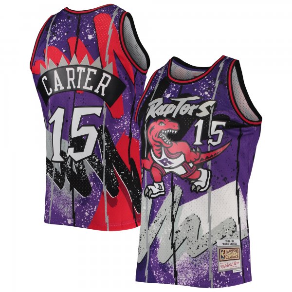 Men's Toronto Raptors Vince Carter Mitchell & Ness Purple Hardwood Classics 1998/99 Hyper Hoops Swingman Jersey