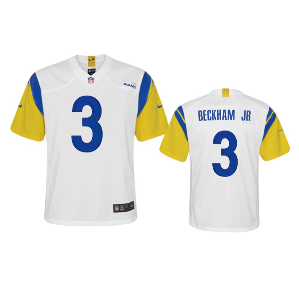 Youth Los Angeles Rams #3 Odell Beckham Jr. White Alternate Game Jersey