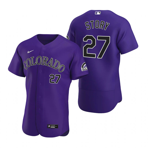 Men's Colorado Rockies Trevor Story Nike Purple 2020 Alternate Jersey