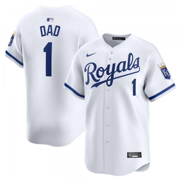 Men's Kansas City Royals Nike White #1 Dad Home Limited Jersey