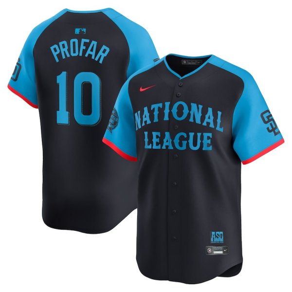 Men's National League #10 Jurickson Profar Nike Navy 2024 MLB All-Star Game Cool Base Jersey