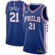 Men's Nike Philadelphia 76ers #21 Joel Embiid Blue Swingman Icon Edition NBA Jersey