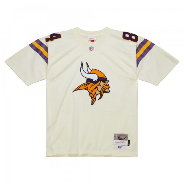 Men's Minnesota Vikings Randy Moss Mitchell & Ness Cream Chainstitch Legacy Jersey