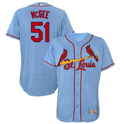 St. Louis Cardinals #51 Willie McGee Light Blue Flexbase Collection Stitched MLB Jersey