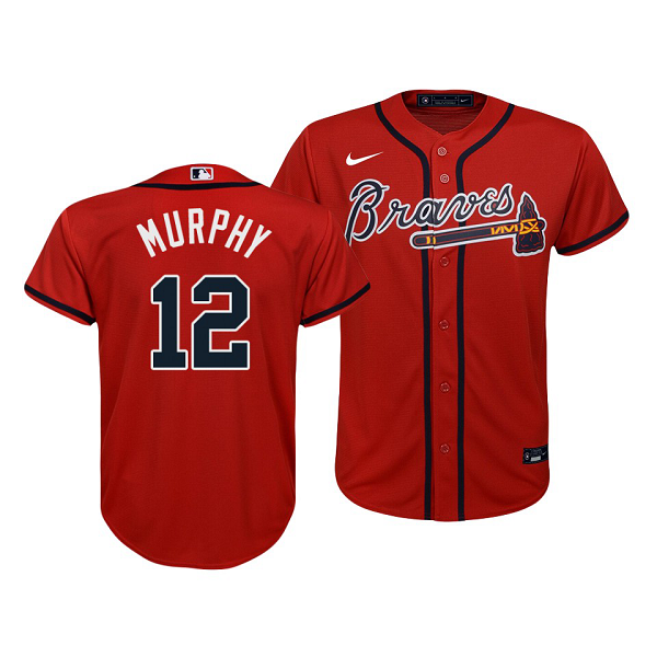 Youth Atlanta Braves #12 Sean Murphy Cool Base Alternate Nike Jersey Red