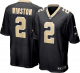 Nike Men's New Orleans Saints #2 Jameis Winston Black Game Jersey