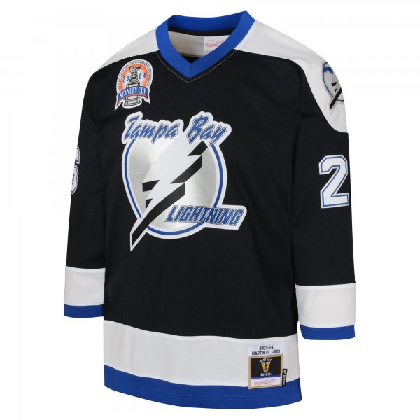 Youth Tampa Bay Lightning Martin St. Louis Mitchell & Ness Black 2003 Blue Line Player Jersey