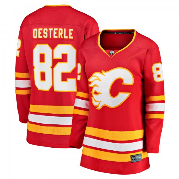 Women's Calgary Flames Jordan Oesterle Fanatics Red Home Breakaway Jersey