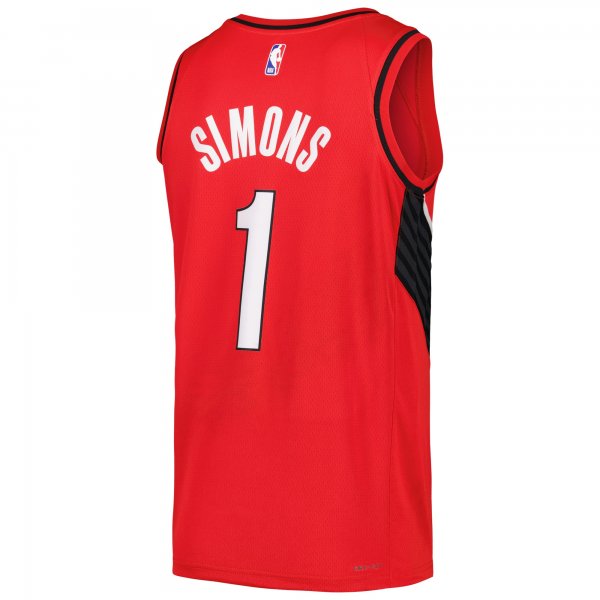 Men's Portland Trail Blazers Anfernee Simons Jordan Brand Red Swingman Player Jersey - Statement Edition