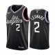 Men's NBA Los Angeles Clippers Kawhi Leonard Black #2 2022-23 City Edition Jersey Cursive