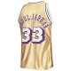 Men's Los Angeles Lakers Kareem Abdul-Jabbar Gold Mitchell & Ness 75th Anniversary 1983/84 Hardwood Classics Swingman Jersey