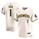 Men's Milwaukee Brewers Nike Cream #1 Dad Home Limited Jersey