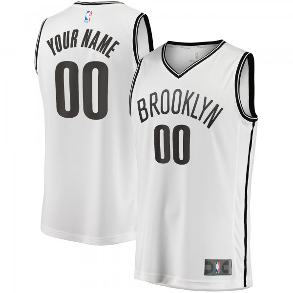 Men's Brooklyn Nets Fanatics White Fast Break Custom Replica Jersey - Association Edition