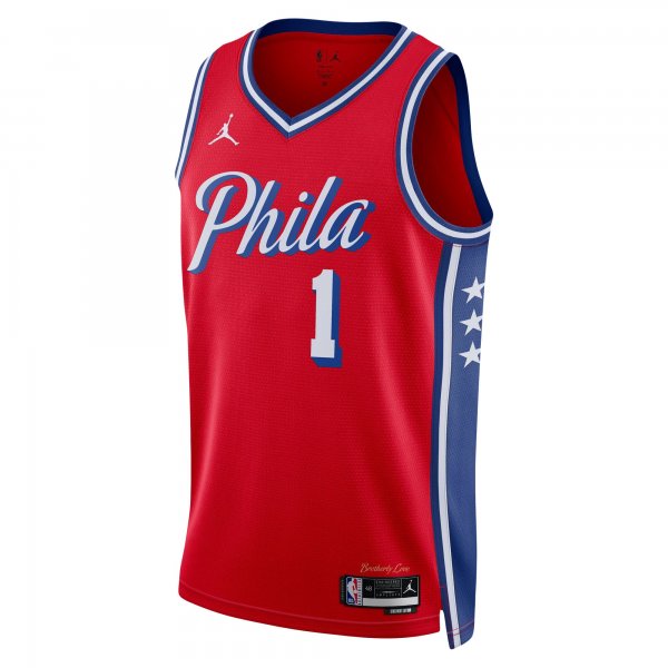 Unisex Philadelphia 76ers James Harden Jordan Brand Red Swingman Jersey - Statement Edition