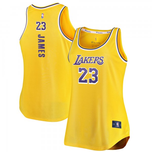 Women's Los Angeles Lakers LeBron James Fanatics Gold Fast Break Tank Jersey