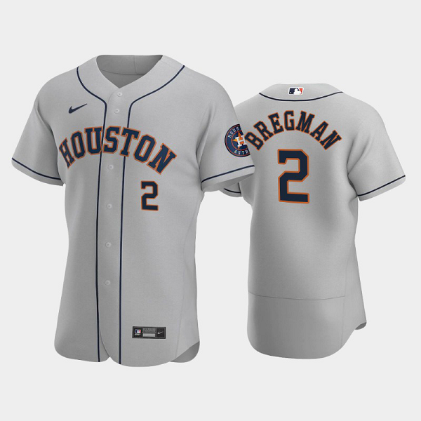 Men's Houston Astros #2 Alex Bregman 2020 Road Gray Flex Base MLB Jersey