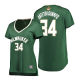 Milwaukee Bucks #34 Giannis Antetokounmpo Women 2021 NBA Finals Bound Green Jersey Replica