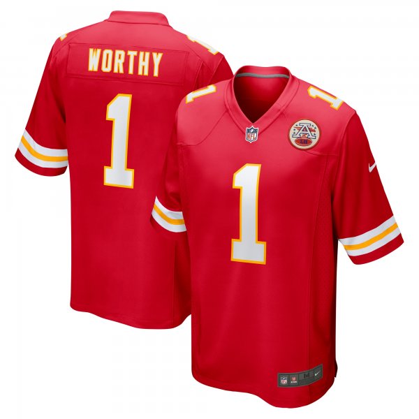 Men's Kansas City Chiefs Xavier Worthy Nike Red 2024 NFL Draft First Round Pick Player Game Jersey