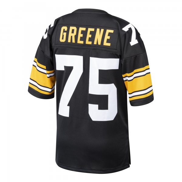 Men's Pittsburgh Steelers 1975 Joe Greene Mitchell & Ness Black Throwback Retired Player Jersey