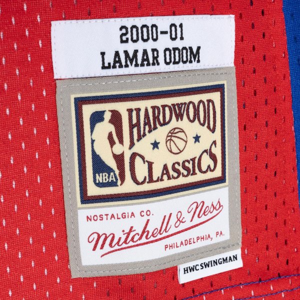 Men's LA Clippers Lamar Odom Mitchell & Ness Royal/Red Hardwood Classics 2000/01 Split Swingman Jersey