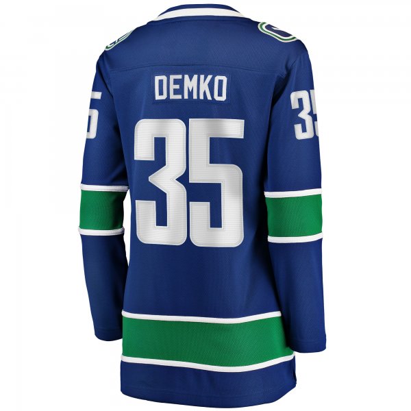 Women's Vancouver Canucks Thatcher Demko Fanatics Blue Home Breakaway Player Jersey