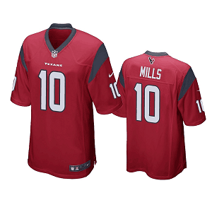 Men's Houston Texans #10 Davis Mills Red Game Jersey