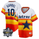 Men's Houston Astros Yuli Gurriel #10 2022 World Series White Home Cooperstown Collection Cool Base Jersey