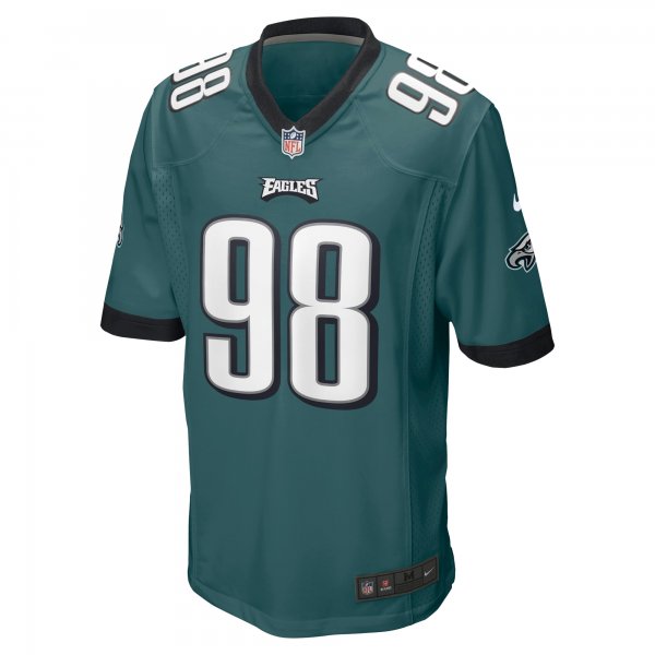 Men's Philadelphia Eagles Jalen Carter Nike Midnight Green 2023 NFL Draft First Round Pick Game Jersey