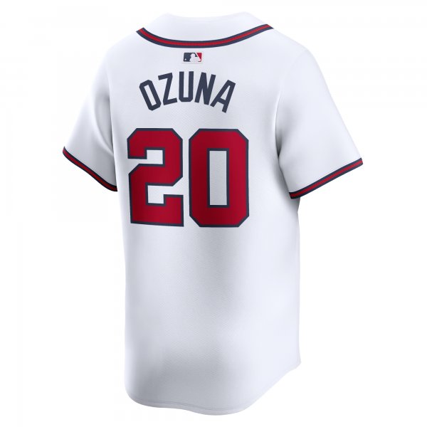 Men's Atlanta Braves Marcell Ozuna Nike White Home Limited Player Jersey