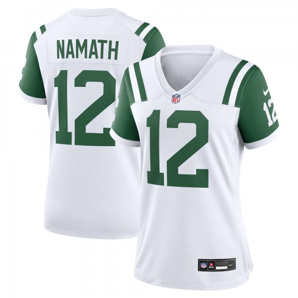 Women's New York Jets #12 Joe Namath Nike White Classic Alternate Retired Player Jersey