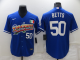 Men's Nike Los Angeles Dodgers #50 Mookie Betts Blue Stitched Cool Base MLB Jersey