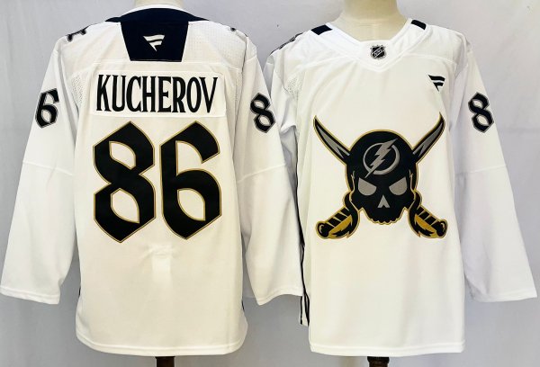 Men's #86 Nikita Kucherov Tampa Bay Lightning White City Edition Jersey