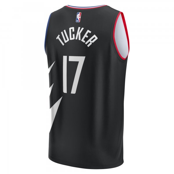 Youth LA Clippers PJ Tucker Fanatics Black Fast Break Player Jersey - Statement Edition