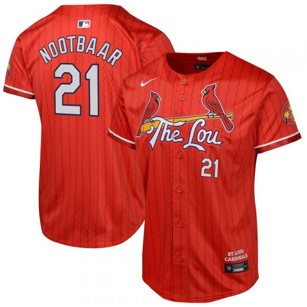 Youth St. Louis Cardinals Lars Nootbaar Nike Red 2024 City Connect Limited Player Jersey