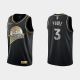 Men's Golden State Warriors 2022 NBA Playoffs Jordan Poole #3 Diamond Edition Retro Logo Black Jersey