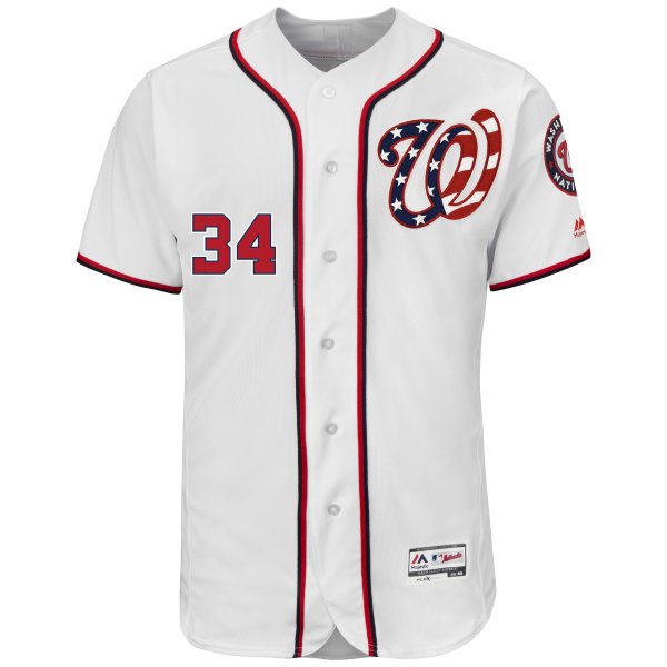 Men's Washington Nationals Bryce Harper Majestic White 2017 Flex Base Jersey