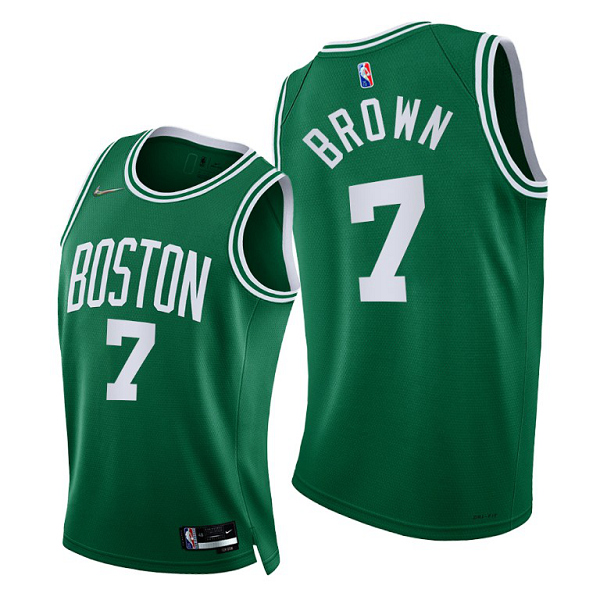 Men's Boston Celtics #7 Jaylen Brown 2021-22 Diamond 75th Season Green Icon Edition Icon Edition NBA Jersey