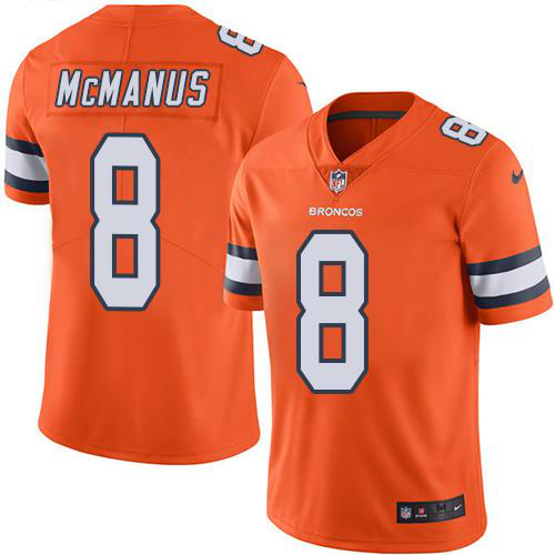 Nike Denver Broncos #8 Brandon McManus Orange Men's Stitched NFL Limited New Color Rush Jersey