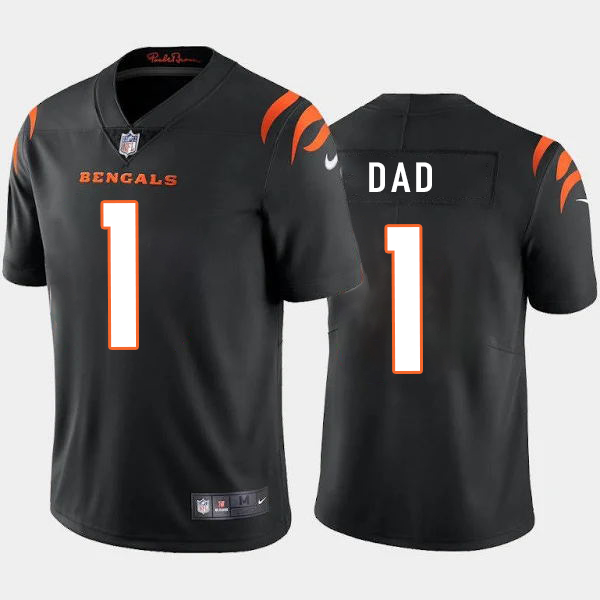 Men's Cincinnati Bengals #1 Dad 2021 Black Vapor Untouchable Limited Stitched NFL Jersey