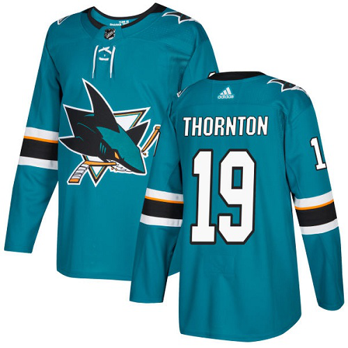 Adidas San Jose Sharks #19 Joe Thornton Teal Home Stitched NHL Jersey