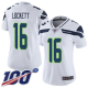 Women's Seattle Seahawks #16 Tyler Lockett WhiteStitched NFL 100th Season Vapor Limited Jersey