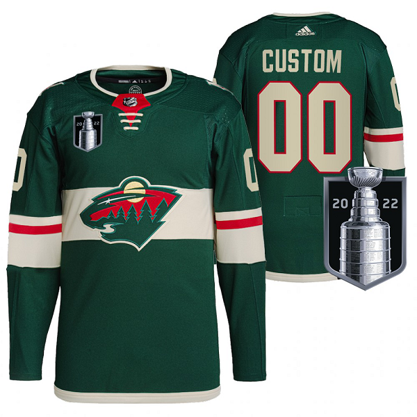 Men's Minnesota Wild 2022 Stanley Cup Playoffs Green Custom Jersey