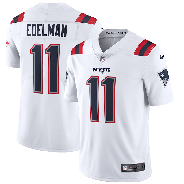 Men's New England Patriots #11 Julian Edelman Nike White Vapor Limited Jersey