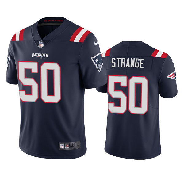 Men's New England Patriots Cole Strange Navy 2022 NFL New Draft Vapor Limited Jersey