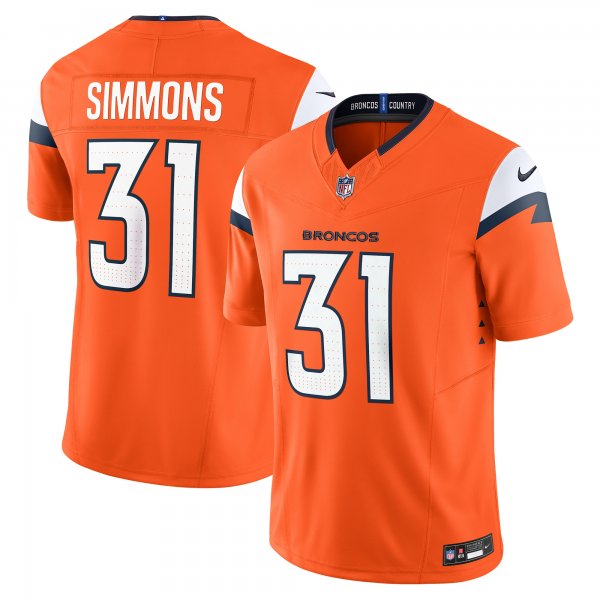 Men's Denver Broncos Justin Simmons Nike Orange Vapor F.U.S.E. Limited Jersey