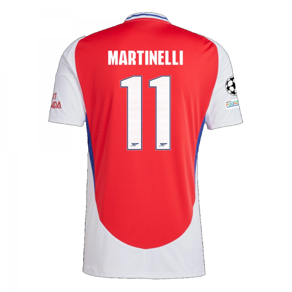 adidas Arsenal Gabriel Martinelli Home Jersey w/ Champions League Patches 24/25 (Better Scarlet/White)