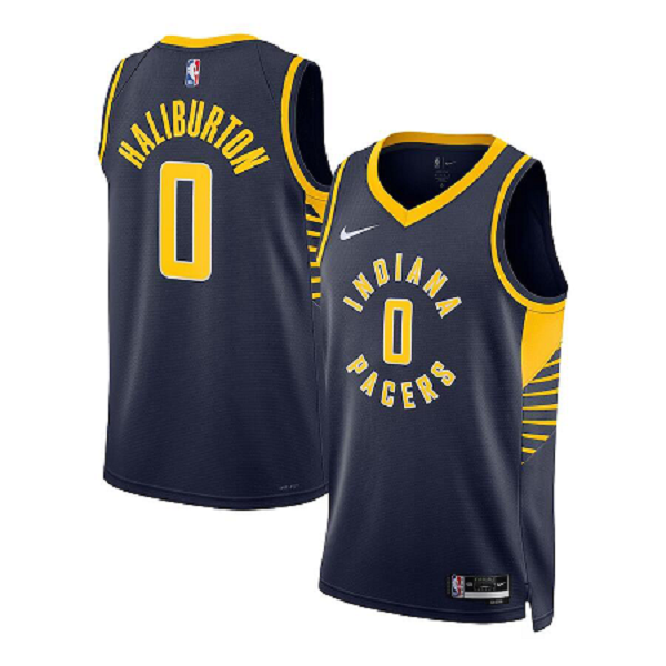 Men's Unisex Indiana Pacers #0 Tyrese Haliburton Nike Navy Icon Edition Swingman Jersey